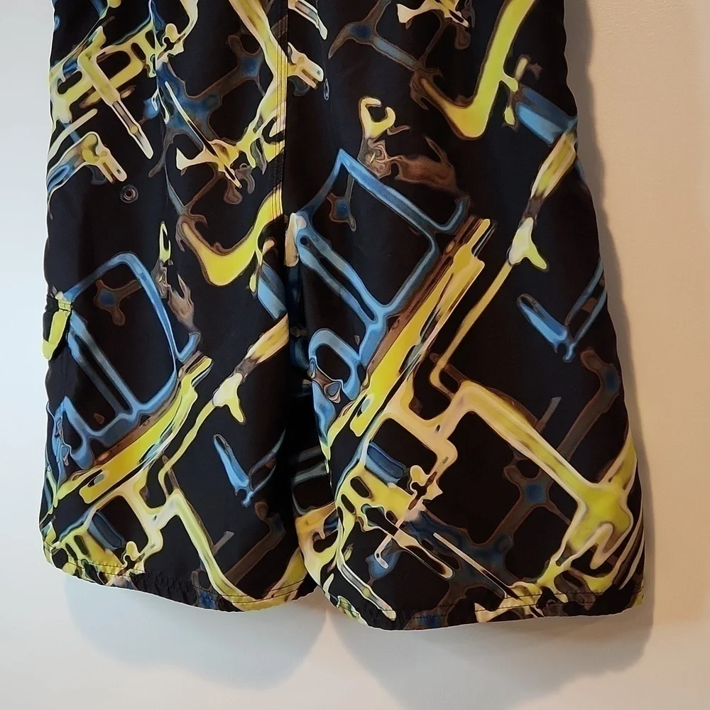 Nike Lined Mesh Swim Trunks Shorts Men's Sz Medium Great Graphic EUC VERY NICE!